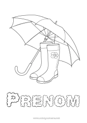 Dessin gratuit Parapluie Bottes