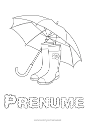 Pagină de colorat personalizată Umbrelă Cizme