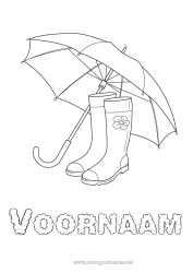 Gratis tekening Paraplu Laarzen