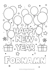 Gratis teckning Ballonger Gott nytt år