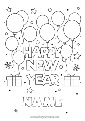 Coloring to customize Balloons Happy new year