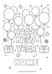 Disegno gratuito Palloncini Buon Anno