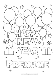 Desen liber de colorat Baloane La mulți ani!