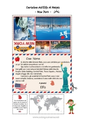 Colorare per personalizzare Elfo di Natale USA New York Viaggio dell'elfo di Natale Cartolina Cartolina di un solo elfo