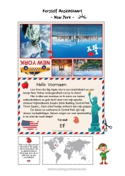 Gratis kleurplaat Kerstelf VS New York Kerstelfreis Ansichtkaart Ansichtkaart van één enkele elf