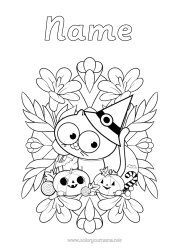 Free colouring Pumpkin Cat Halloween Autumn Jack O'Lantern Animal Hat Dogs and cats