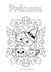 Coloriage gratuit Citrouille Chat Halloween Automne Jack O'Lantern Animal Chapeau Chiens et chats