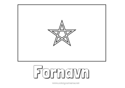 Gratis farvelægning Geografi Flag Afrika Land Marokko