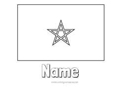 Coloring to customize Geography Flag Africa Country Morocco