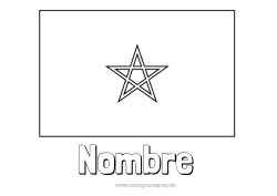 Colorear para personalizar Geografía Bandera África País Marruecos