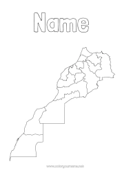Colouring to customise Geography Map Of Countries Morocco