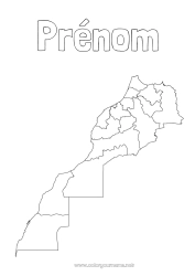 Coloriage gratuit Géographie Carte des pays Maroc