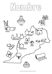 Dibujo libre Geografía Simbolos África País Mapa del pais Marruecos