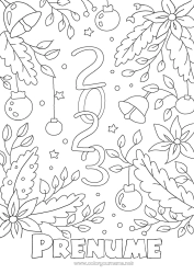 Pagină de colorat gratuită 2023 La mulți ani!