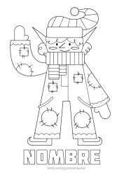 Colorear gratis Elfos de navidad Dibujos de Elfos para colorear Actividades para niños Dibujos fáciles para colorear Formas geométricas