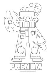 Coloriage gratuit Lutins de Noël Coloriages lutins Activités enfants Coloriages faciles Formes géométriques