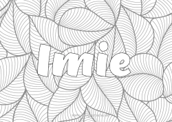 Kolorowanka za darmo Liście Nazwisko odznaczone Zentangle Tło dekoracyjne