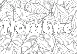 Colorear gratis Hojas Nombre decorado Zentangle Fondo decorativo
