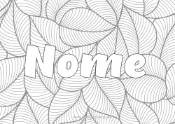 Colorazione gratuita Foglie Nome decorato Zentangle Sfondo decorativo