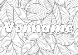 Kostenlose Malvorlage Blätter Dekorierter Name Zentangle Dekorativer Hintergrund