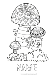 Free colouring Mushroom Zentangle