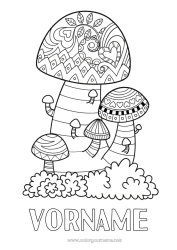 Kostenlose Malvorlage Pilz Zentangle