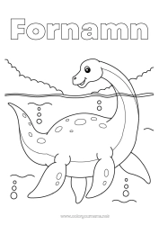 Gratis färgläggning Dinosaurier Djur Plesiosaurie