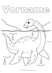 Kostenlose Malvorlage Dinosaurier Tier Plesiosaurier