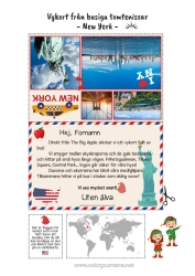 Färgläggningssida att anpassa Julnissar Usa New York Julälvens Resa Postkort Postkort Från Flera Tomtar Flera Busiga Tomtenissar