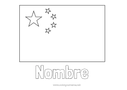 Colorear gratis Geografía China Bandera País