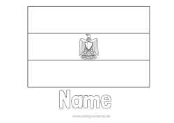Colouring to customise Geography Egypt Flag Africa Country