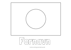 Gratis farvelægning Geografi Japan Flag Land