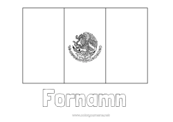 Gratis färgläggning Geografi Flagga Mexiko Land