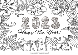 Free coloring 2023 Happy new year