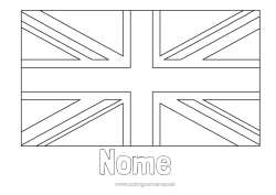 Desenho para personalizar Geografia Reino Unido Bandeira País