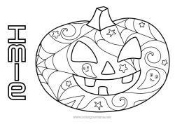 Kolorowanka do personalizacji Dynia Jack O'Lantern Łatwe kolorowanki Zentangle