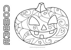 Colorear gratis Calabaza Jack O'Lantern Dibujos fáciles para colorear Zentangle