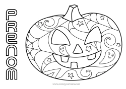 Coloriage gratuit Citrouille Jack O'Lantern Coloriages faciles Zentangle