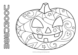 Gratis kleurplaat Pompoen Jack O'Lantern Eenvoudige kleurplaten Zentangle