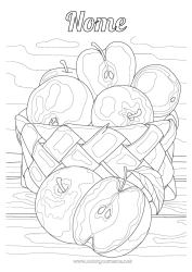 Colorazione gratuita Cestino Frutta Mela