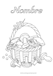 Dibujo libre Otoño Champiñone Cesta