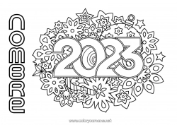 Colorear para personalizar 2023 Feliz año