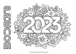 Coloriage à personnaliser 2023 Bonne année