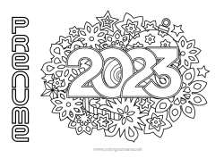Desen liber de colorat 2023 La mulți ani!
