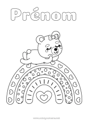 Coloriage gratuit Ours Animal Ourson Arc en ciel Coloriages faciles Animaux de la forêt