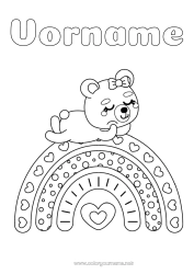 Kostenlose Zeichnung Bär Tier Teddybär Regenbogen Einfache Ausmalbilder Waldtiere