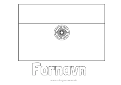 Farvelægningssiden tilpasning Geografi Flag Land Indien