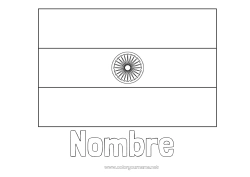 Colorear para personalizar Geografía Bandera País India