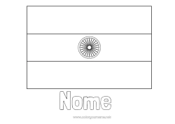 Colorare per personalizzare Geografia Bandiera Paesi India