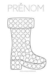 Dessin gratuit Activités enfants Marqueurs à points Coloriages faciles Bottes Chaussure
